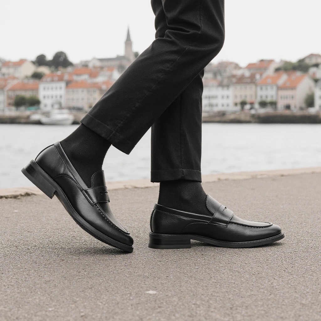 Men'S Shoes Temu - 남성용 블랙 페니 로퍼 클래식 비즈니스