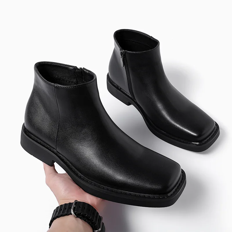 Men'S Shoes Temu - 블랙 새로운 패션 남성 캐주얼 가죽