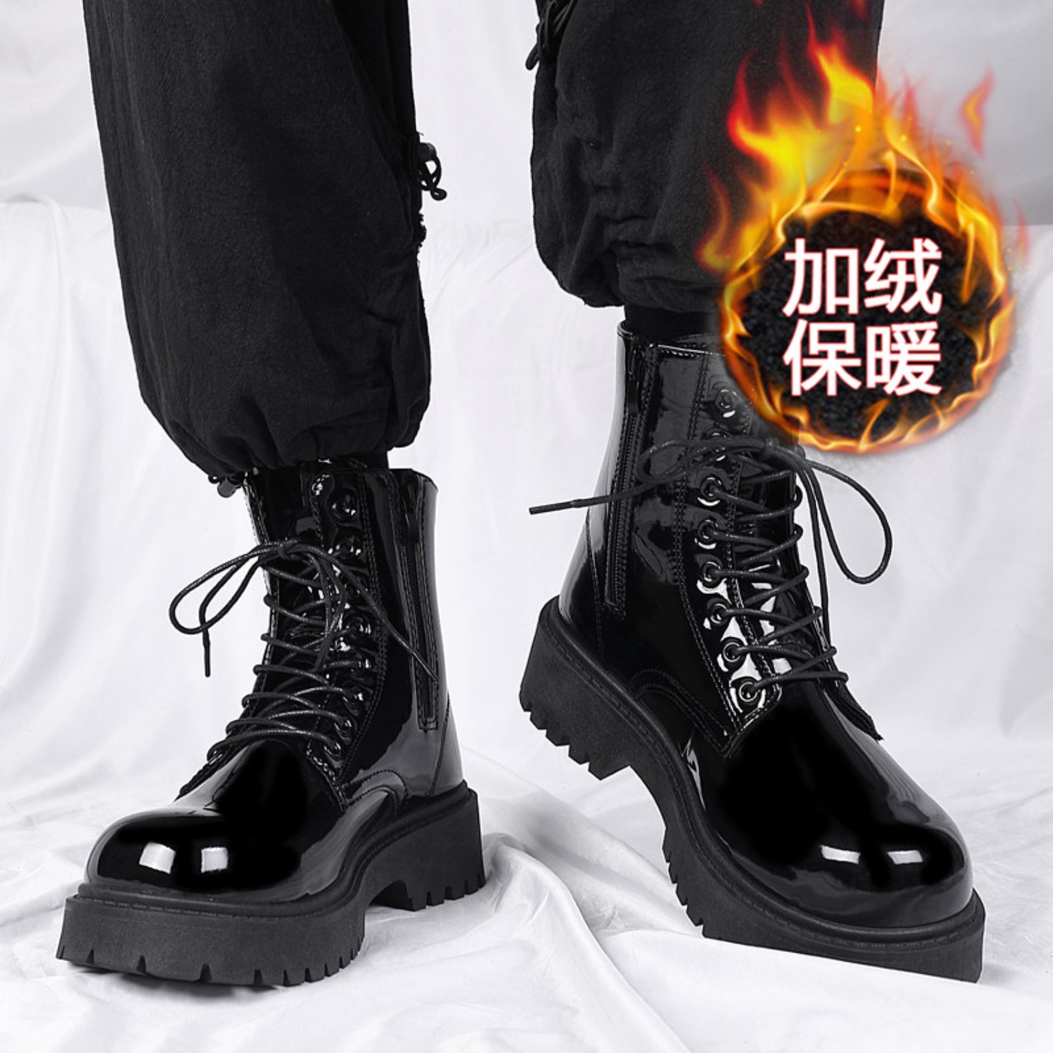 Men Shoes 2026 - 남성용 따뜻한 플러시 하이탑 부츠 겨울용
