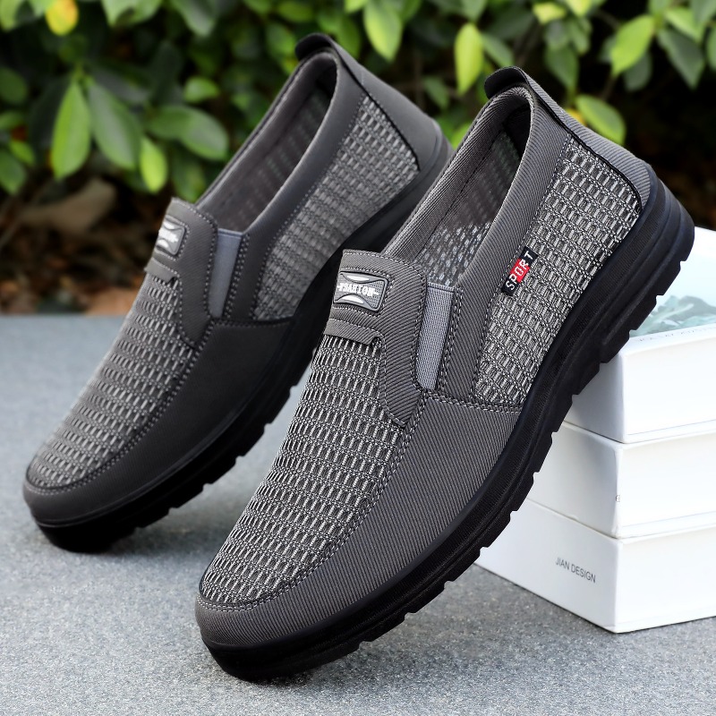 Men Shoes Loafers - 남성용 슬립온 통기성 메쉬 로퍼 직조