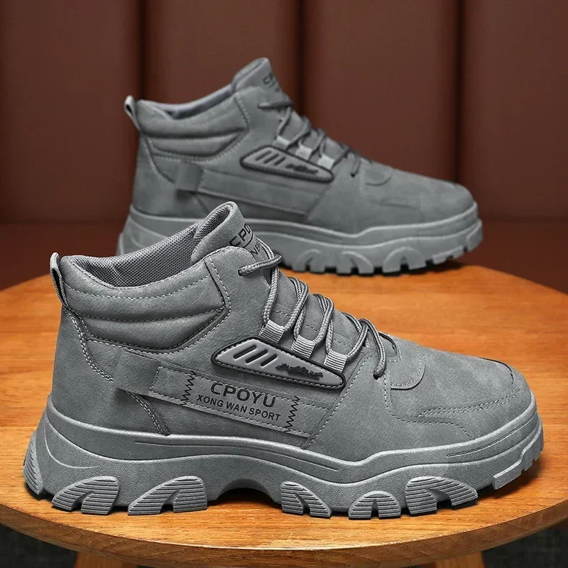 Men'S Shoes Increase Height - 발목 부츠 남성 신발 봄 하이탑
