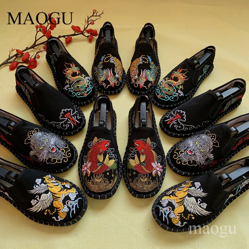 Men Shoes Loafers - 유니섹스 중국 스타일 자수 슬립온 신발