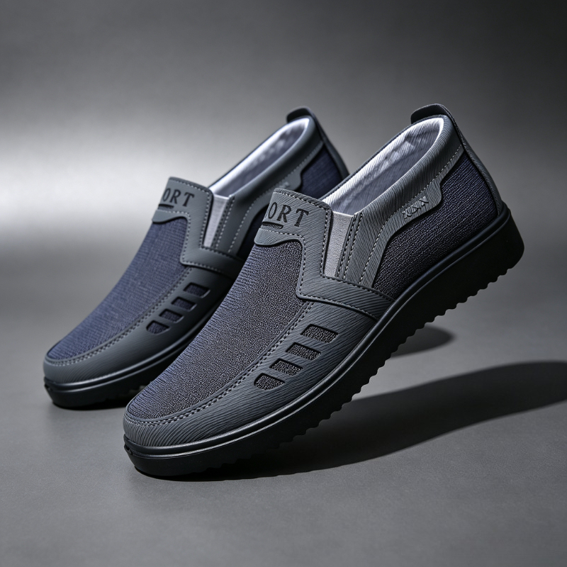 Men Shoes Loafers - 남성용 슬립온 캔버스 로퍼 통기성 편안한