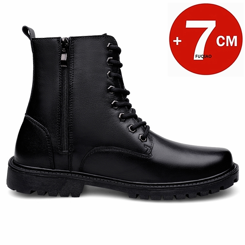 남성용 천연 가죽 키높이 부츠 겨울용 따뜻한 안감 지퍼 - Men'S Shoes Increase Height 리뷰 및 가격