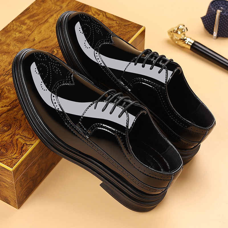 남성용 에나멜 브로그 드레스 슈즈, 레이스업 정장 옥스 - Men Shoes Formal 리뷰 및 가격