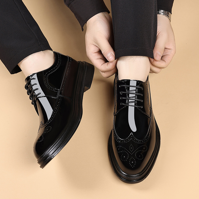 남성용 에나멜 브로그 드레스 슈즈, 레이스업 정장 옥스 - Men Shoes Formal 리뷰 및 가격