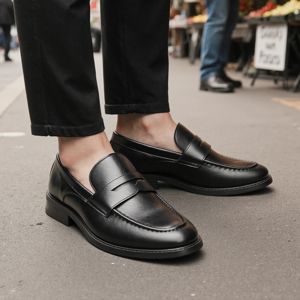 남성용 블랙 페니 로퍼 클래식 비즈니스 드레스 슈즈 슬 - Men'S Shoes Temu 리뷰 및 가격