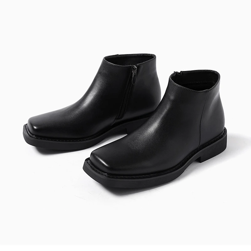 블랙 새로운 패션 남성 캐주얼 가죽 신발 가을 겨울 드 - Men'S Shoes Temu 리뷰 및 가격