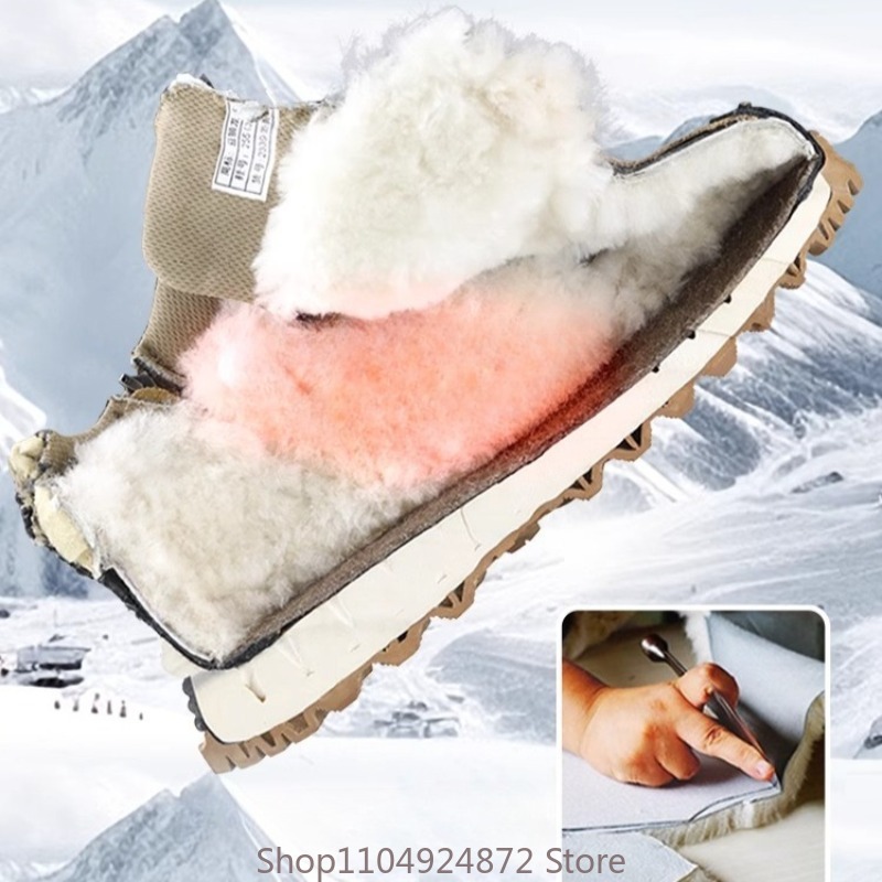 겨울용 따뜻한 양모 면화 남성 스노우 부츠 털 안감 두 - Men'S Shoes Temu 리뷰 및 가격