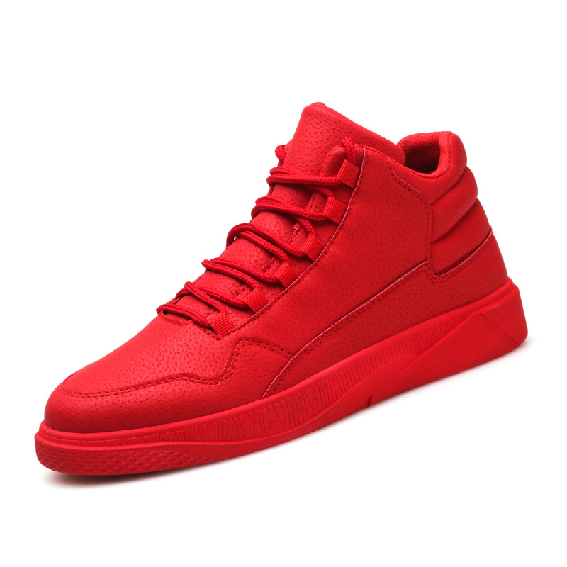 따뜻한 남성용 레드 하이탑 가죽 스케이트 신발 플랫 레 - Men Shoes Red Bottom 리뷰 및 가격
