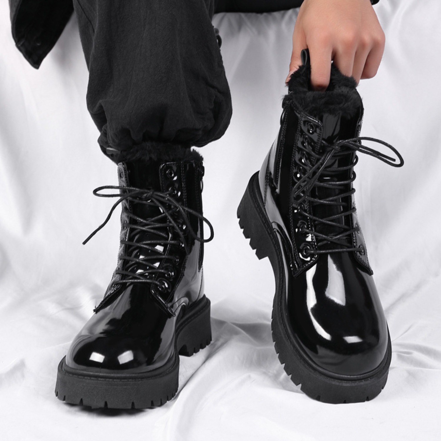 남성용 따뜻한 플러시 하이탑 부츠 겨울용 소프트솔 논슬 - Men Shoes 2026 리뷰 및 가격