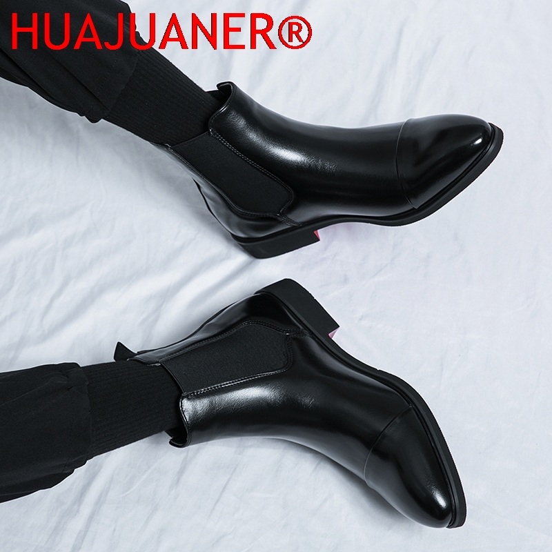 영국 스타일 남성용 블랙 첼시 부츠 여성용 천연 가죽  - Men Shoes Red Bottom 리뷰 및 가격