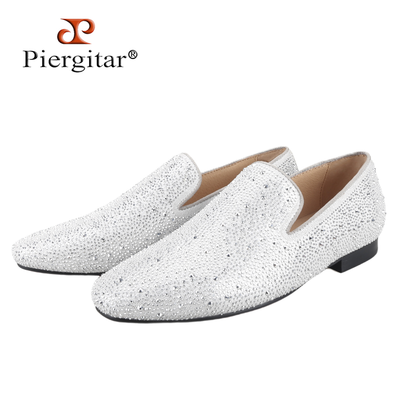 Piergitar 남성용 실버 정품 가죽 로퍼, 수제  - Men Shoes Red Bottom 리뷰 및 가격