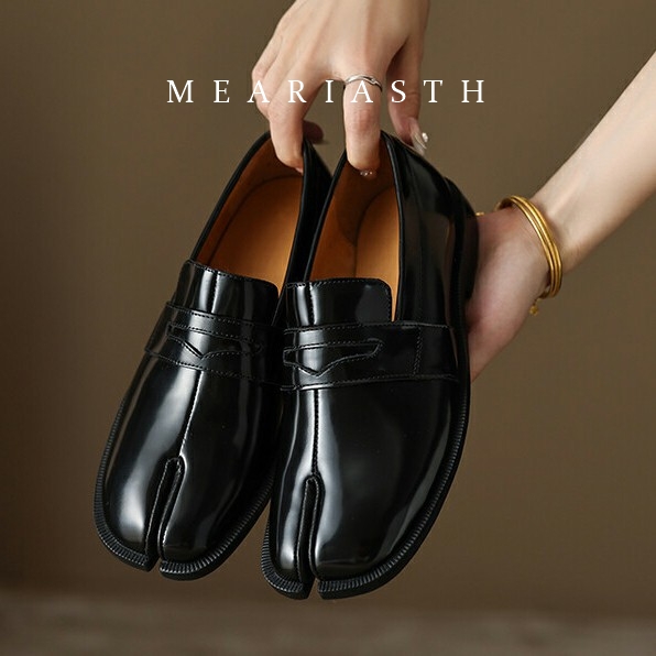블랙 타비 슈즈 스플릿 토 패턴트 가죽 로퍼 여성용 논 - Men'S Shoes Temu 리뷰 및 가격