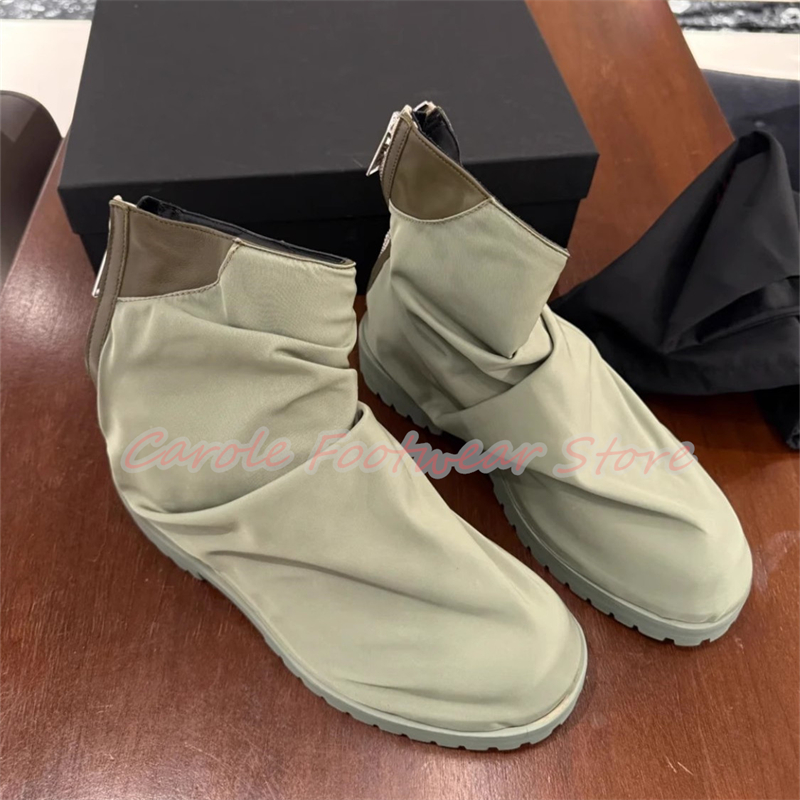 플리츠 나일론 천 하이탑 남성 앵클 부츠 청키 바닥 키 - Men'S Shoes Increase Height 리뷰 및 가격