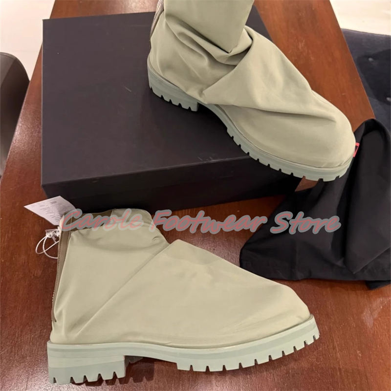 플리츠 나일론 천 하이탑 남성 앵클 부츠 청키 바닥 키 - Men'S Shoes Increase Height 리뷰 및 가격