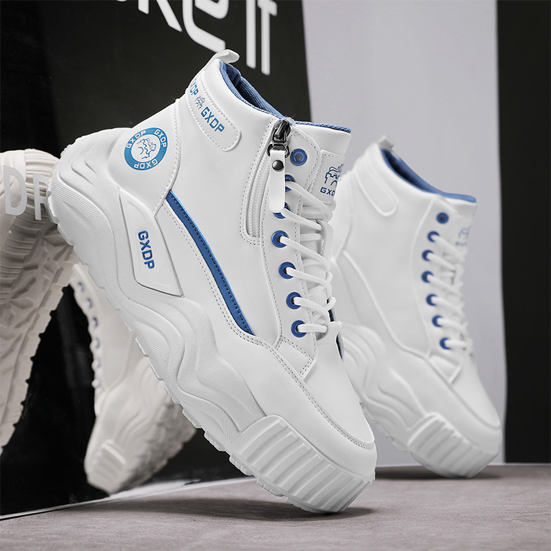 키높이 논슬립 신발 남성용 하이탑 화이트 가죽 스니커즈 - Men'S Shoes Increase Height 리뷰 및 가격