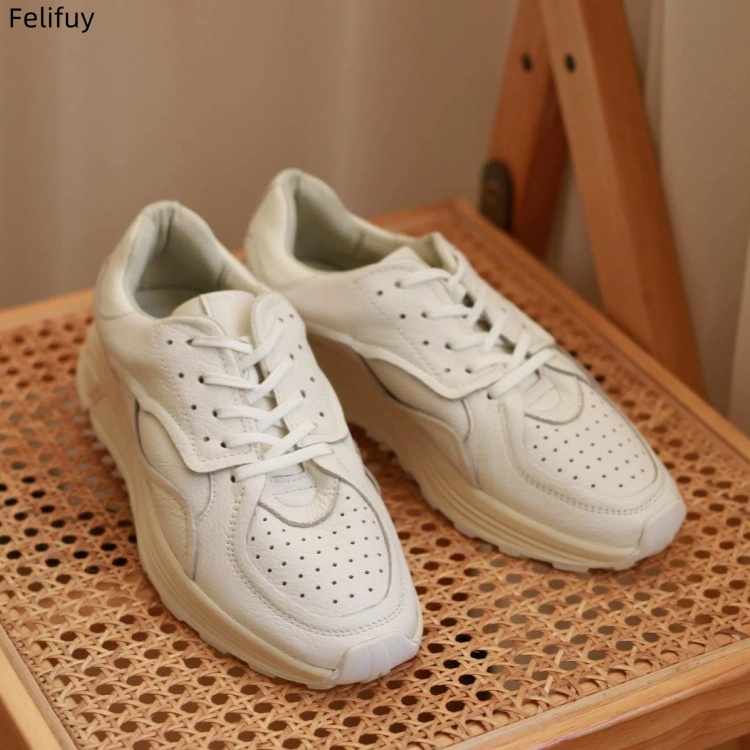 라운드 토 레이스업 캐주얼 화이트 두꺼운 밑창 남성 캐 - Men'S Shoes Temu 리뷰 및 가격
