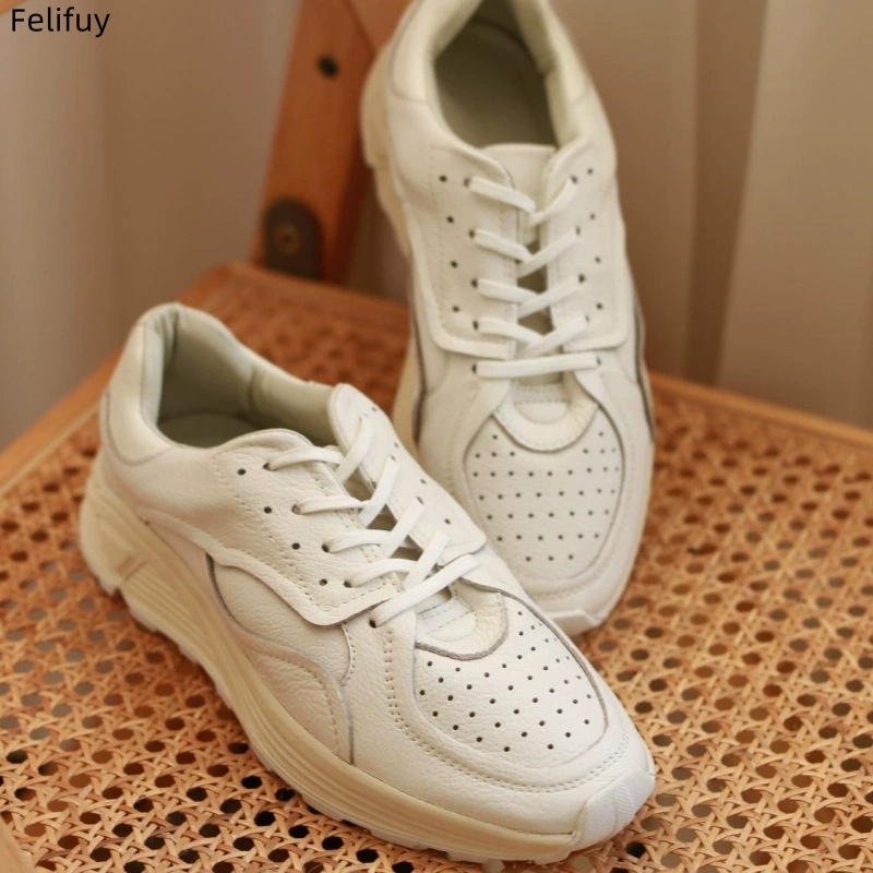 라운드 토 레이스업 캐주얼 화이트 두꺼운 밑창 남성 캐 - Men'S Shoes Temu 리뷰 및 가격