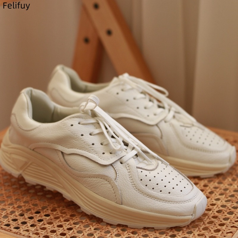라운드 토 레이스업 캐주얼 화이트 두꺼운 밑창 남성 캐 - Men'S Shoes Temu 리뷰 및 가격