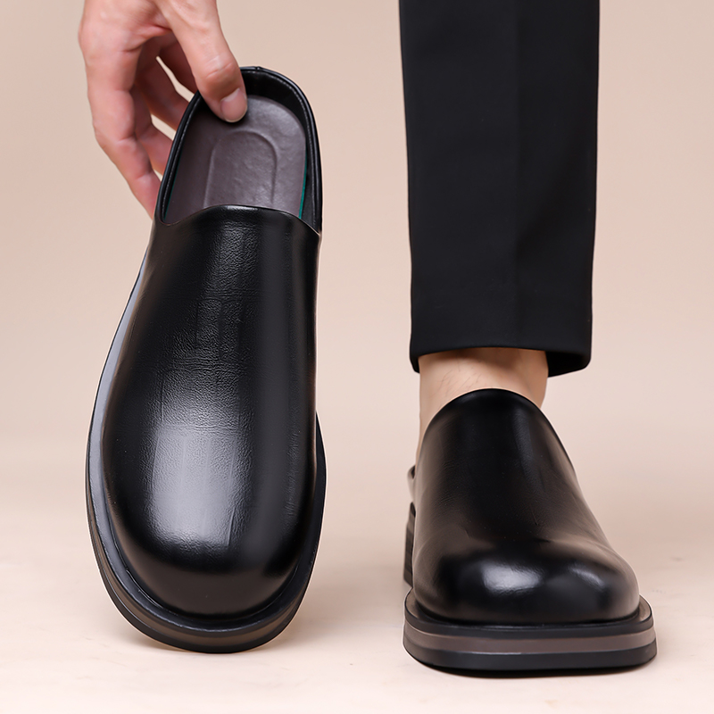 남성 슬립온 하프 슬리퍼, 두꺼운 밑창 광택 캐주얼 가 - Men'S Shoes Temu 리뷰 및 가격