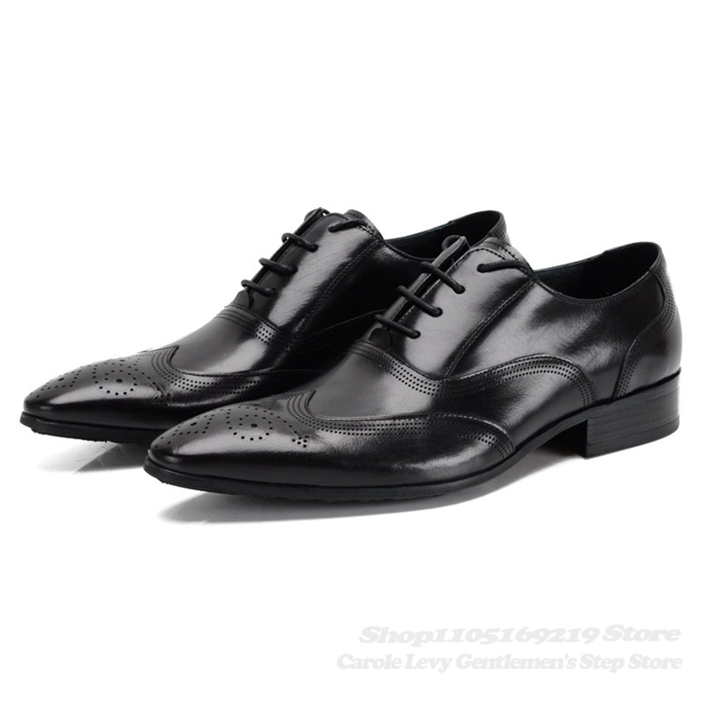 영국산 천연 가죽 남성 구두, 조각된 뾰족코 비즈니스  - Men Shoes Formal 리뷰 및 가격