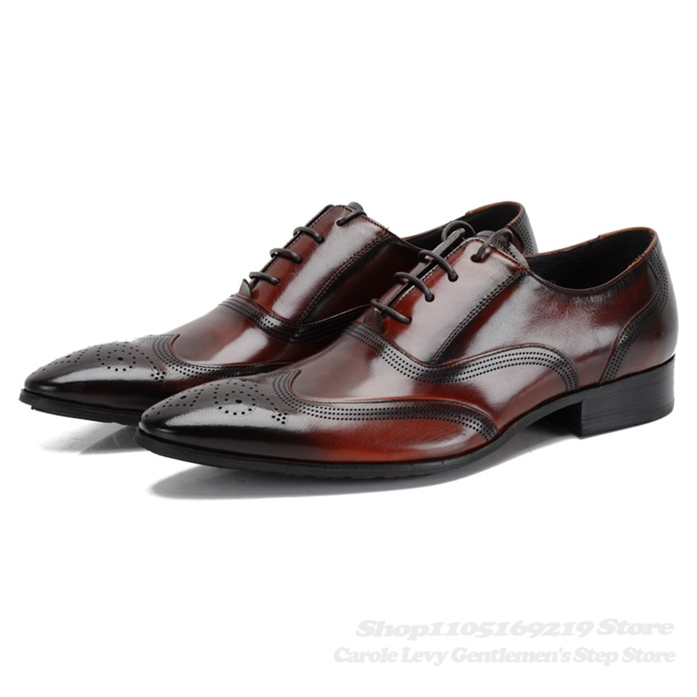 영국산 천연 가죽 남성 구두, 조각된 뾰족코 비즈니스  - Men Shoes Formal 리뷰 및 가격
