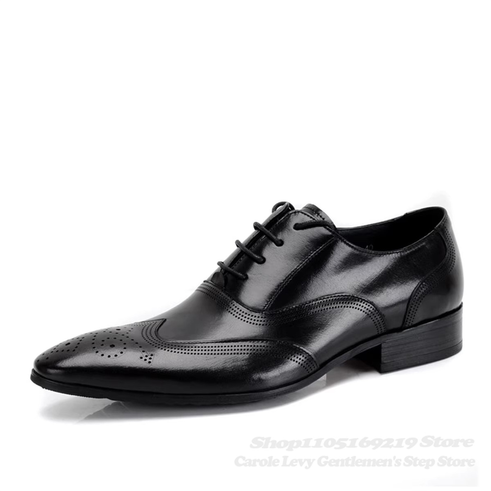 영국산 천연 가죽 남성 구두, 조각된 뾰족코 비즈니스  - Men Shoes Formal 리뷰 및 가격