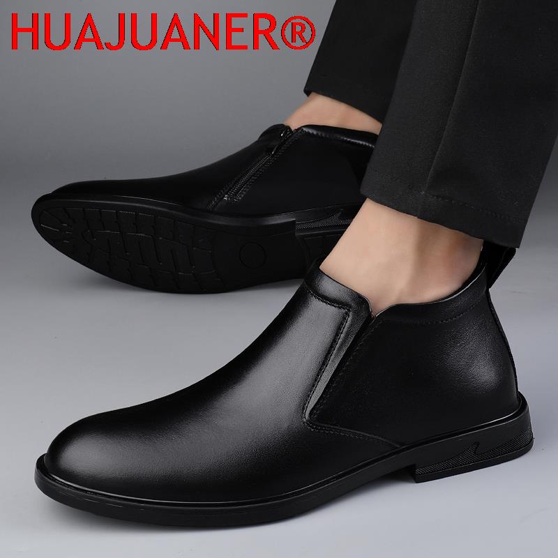 첼시 부츠 블랙 남성 짧은 정품 가죽 부츠 봄 가을 캐 - Men Shoes Formal 리뷰 및 가격
