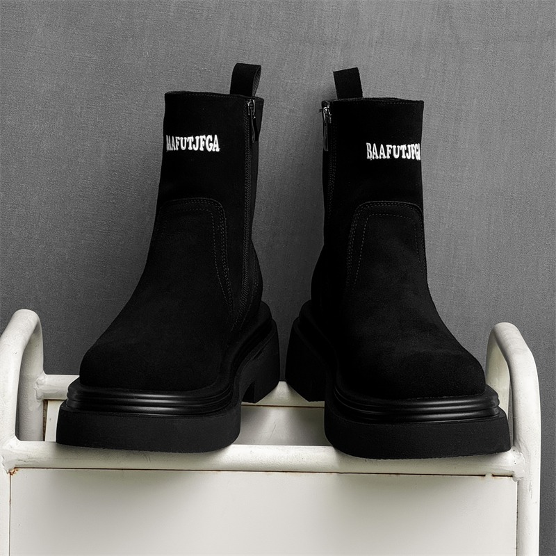 겨울 유럽 아메리카 레트로 두꺼운 밑창 측면 지퍼 키높 - Men'S Shoes Increase Height 리뷰 및 가격