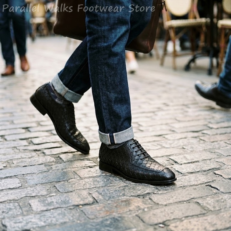 사르토리얼 남성 옥스퍼드 슈즈, 물고기 비늘 무늬 엠보 - Men Shoes Formal 리뷰 및 가격