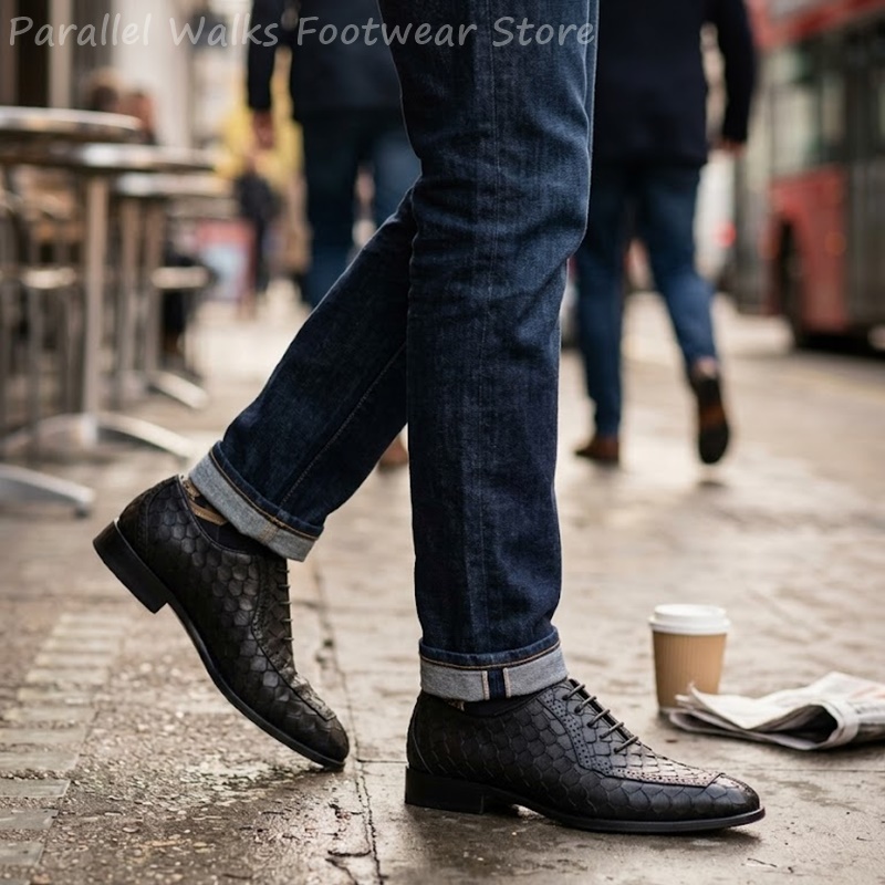 사르토리얼 남성 옥스퍼드 슈즈, 물고기 비늘 무늬 엠보 - Men Shoes Formal 리뷰 및 가격