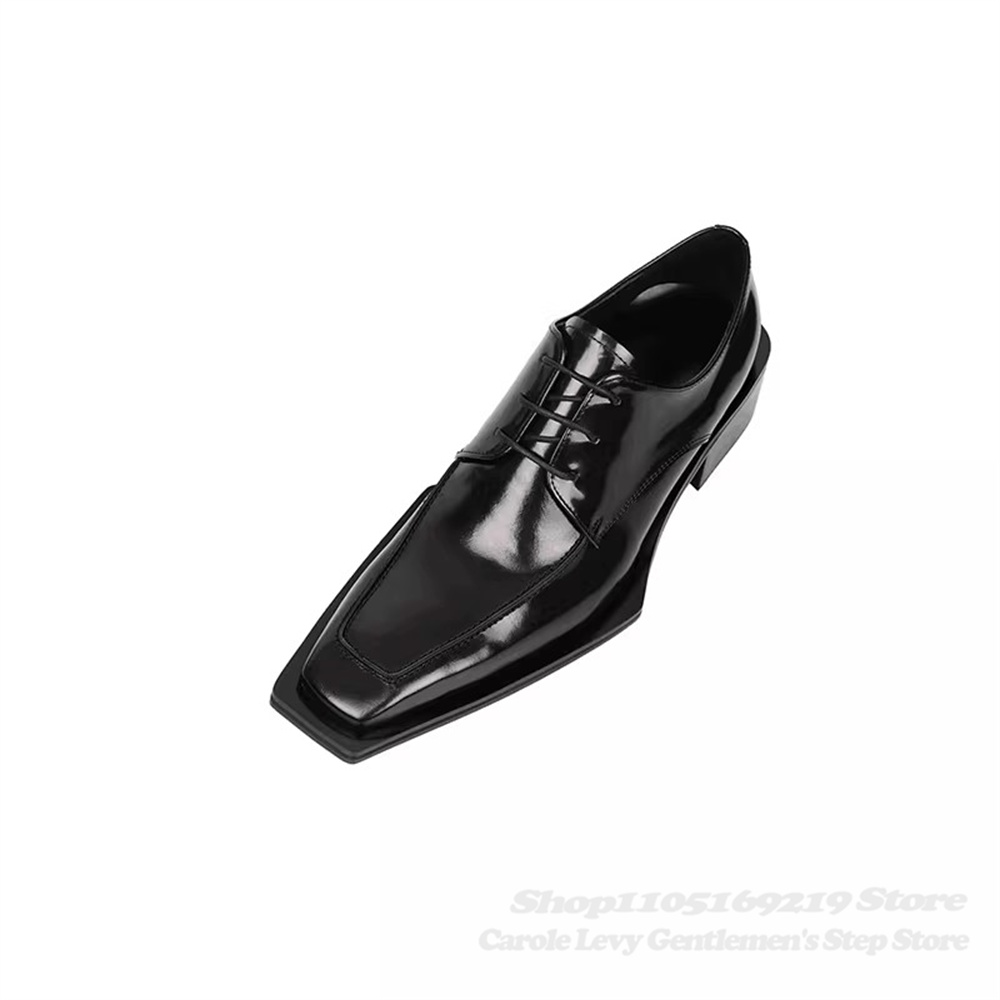 블랙 에나멜 가죽 남성용 4cm 굽 영국 스타일 출퇴근 - Men Shoes Formal 리뷰 및 가격
