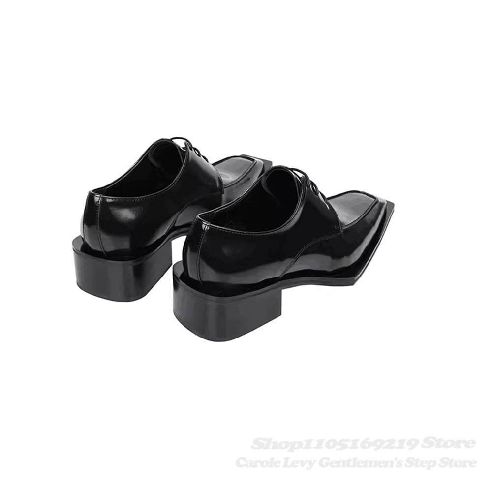 블랙 에나멜 가죽 남성용 4cm 굽 영국 스타일 출퇴근 - Men Shoes Formal 리뷰 및 가격