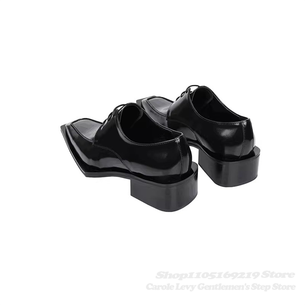블랙 에나멜 가죽 남성용 4cm 굽 영국 스타일 출퇴근 - Men Shoes Formal 리뷰 및 가격