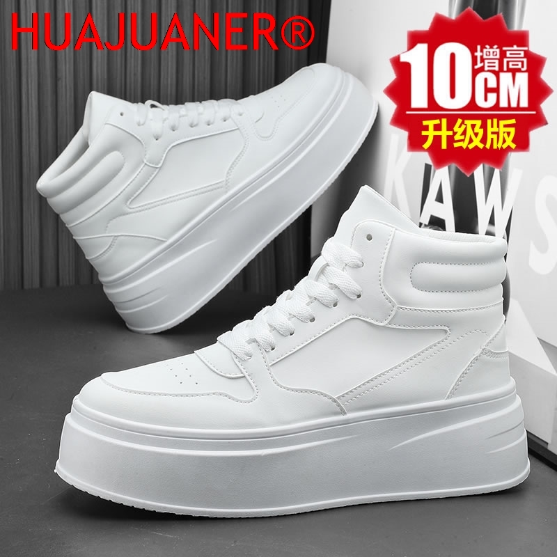 하이탑 남성 키높이 신발 가죽 스포츠 캐주얼 신발 키높 - Men'S Shoes Temu 리뷰 및 가격