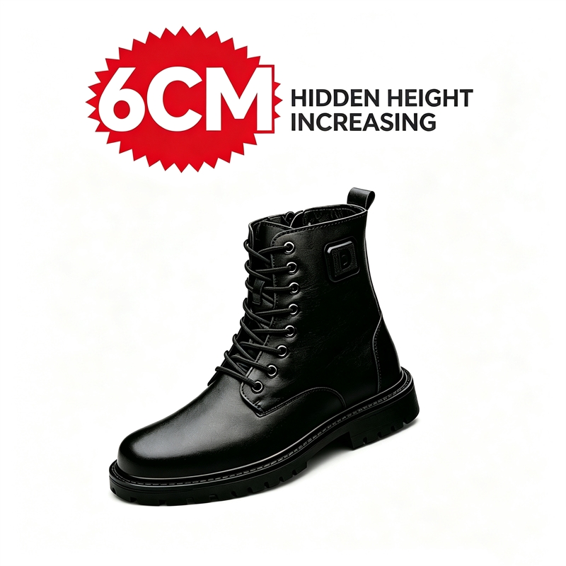 남성용 6cm 키높이 가죽 부츠 겨울 플리스 안감 따뜻 - Men'S Shoes Increase Height 리뷰 및 가격